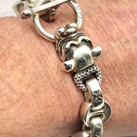 Gaboratory Vintage Silver Single Dog Biker Heavy BRACELET 99g - Picture 9 of 11